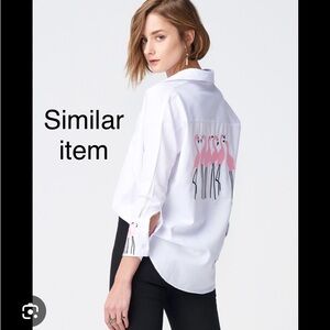 White Flamingo Print Women's Top